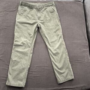 Carhartt Carpenter Pants Men 37/31 Green Utility Work Wear Relaxed Fit.